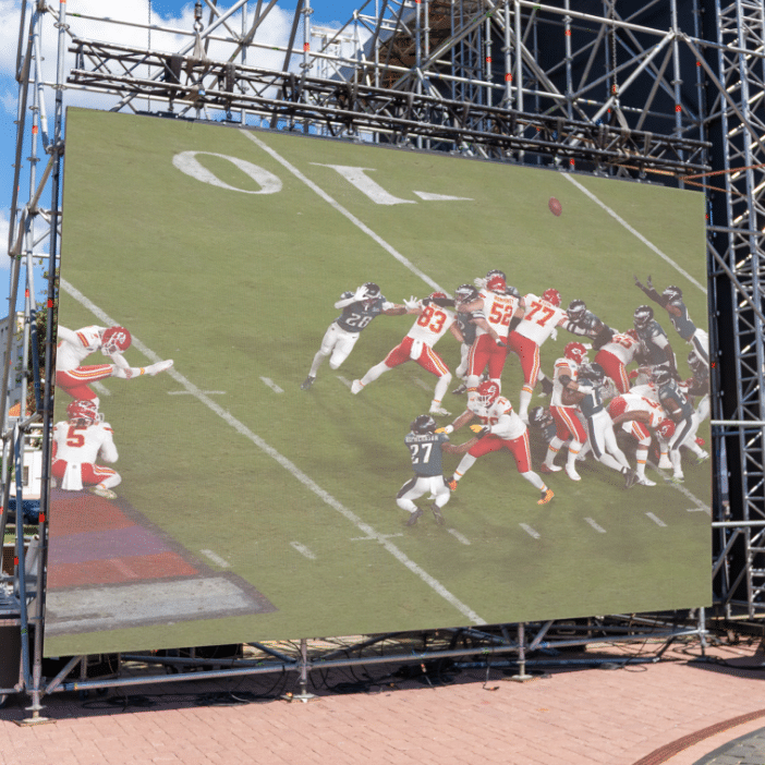 LED Wall featuring a football