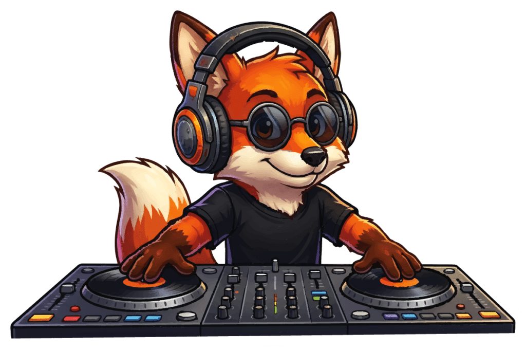 Fox Mascot as DJ