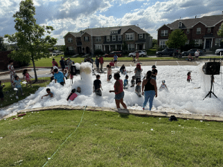 foam party with children